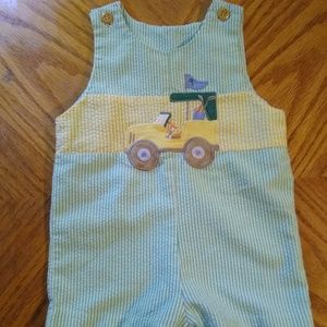Green Golf Cart Short Overalls